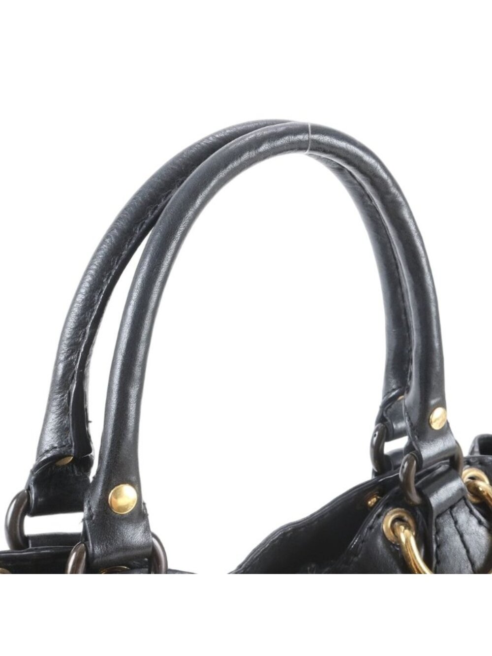 ★SOLD★ Gucci Bab Shuka Emblem Leather Tote Shoulder Hand Black - Picture 2 of 10